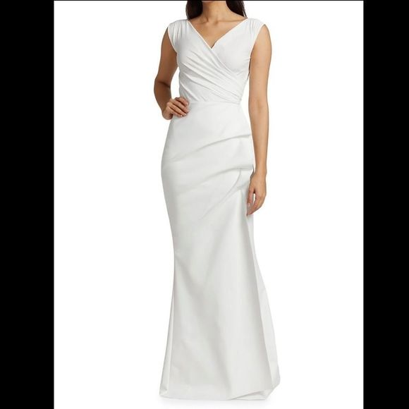 Chiara Boni La Petite Robe Egea Cap-Sleeve Jersey Gown - Picture 1 of 7